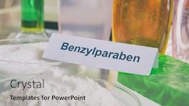  Presentation with laboratory chemical - Audience pleasing slide set consisting of noxious-additives-in-cosmetics-laboratory backdrop and a light gray colored foreground