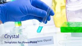  Presentation with laboratory cosmetic - PPT theme with noxious additives in cosmetics laboratory background and a sky blue colored foreground