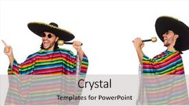  Presentation with man holding phone - Beautiful slide deck featuring ns - handsome man in vivid poncho backdrop and a light gray colored foreground