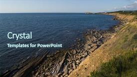  Presentation with canada - Beautiful PPT theme featuring ns - rock beach and coastline view backdrop and a  colored foreground