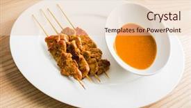  Presentation with peanut - Slides featuring nua pork kebabs with peanut background and a lemonade colored foreground