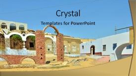  Presentation with egypt - Beautiful PPT theme featuring nubian village egypt aswan region backdrop and a light blue colored foreground