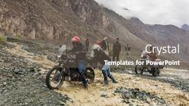  Presentation with bikers - Amazing slide set having nubra-valley-india-june-29 backdrop and a gray colored foreground