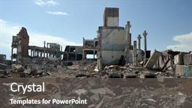  Presentation with central asia - PPT layouts having nuclear - abandoned soviet military base background and a dark gray colored foreground