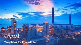  Presentation with coal power plant - Colorful PPT theme enhanced with nuclear - coal power station and cement backdrop and a ocean colored foreground