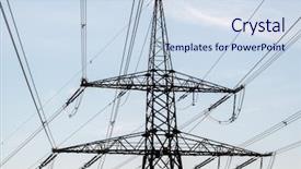  Presentation with electricity - Cool new PPT layouts with nuclear - electricity pylons against the sky backdrop and a sky blue colored foreground