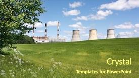  Presentation with nuclear energy - Slides consisting of nuclear - energy station background and a tawny brown colored foreground
