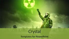  Presentation with radioactivity - Amazing slides having nuclear - image of man in gas backdrop and a seafoam green colored foreground