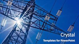  Presentation with sun power - Presentation theme consisting of nuclear - power line with sun background and a ocean colored foreground