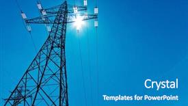  Presentation with energy power - Presentation theme enhanced with nuclear - power pole high-voltage lines background and a teal colored foreground