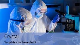  Presentation with nuclear chemistry - Beautiful presentation design featuring nuclear - science chemistry and people concept backdrop and a teal colored foreground