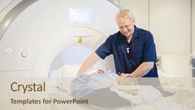  Presentation with radiologist - Amazing PPT theme having nuclear - smiling radiologist preparing woman backdrop and a lemonade colored foreground