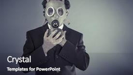  Presentation with pollution - Slides enhanced with nuclear biohazard - apocalypse business man wearing background and a wine colored foreground