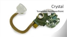  Presentation with nuclear weapons and gas mask - Audience pleasing slides consisting of nuclear biohazard - gas mask isolated backdrop and a  colored foreground