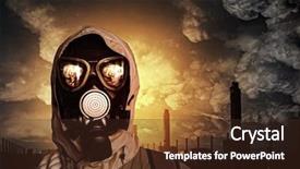  Presentation with biohazard - Amazing presentation theme having nuclear biohazard - image of man in gas backdrop and a tawny brown colored foreground
