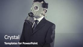  Presentation with pollution - Theme with nuclear biohazard - industry business man wearing background and a  colored foreground