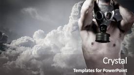 Presentation with biohazard - PPT theme featuring nuclear biohazard - pollution concept portrait of nude background and a gray colored foreground