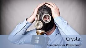  Presentation with russian - Theme featuring nuclear biohazard - portrait of man wearing classic background and a  colored foreground