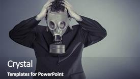  Presentation with risk - Slide deck consisting of nuclear biohazard - risk business man wearing background and a dark gray colored foreground