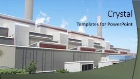  Presentation with burning coal - PPT theme having nuclear cars - coal burning power station background and a light blue colored foreground