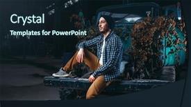  Presentation with traveler - PPT theme having nuclear cars - stalker alone traveler pose background and a wine colored foreground