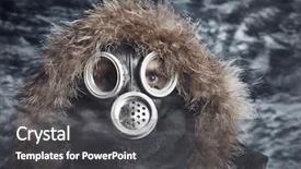  Presentation with nuclear chemistry - Cool new presentation theme with nuclear chemistry - man in respirator oudoor backdrop and a dark gray colored foreground