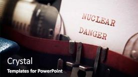  Presentation with danger - Beautiful slide deck featuring nuclear-danger-phrase-written backdrop and a black colored foreground