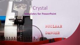  Presentation with danger - Colorful slide set enhanced with nuclear-danger-phrase-written backdrop and a sky blue colored foreground