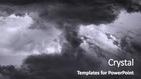  Presentation with nuclear disaster - Presentation featuring nuclear disaster - dark ominous grey storm clouds background and a dark gray colored foreground
