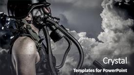 Presentation with biohazard - Slide set enhanced with nuclear disaster man with gas background and a dark gray colored foreground