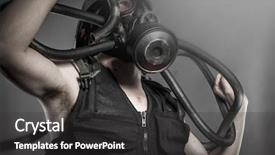  Presentation with nuclear disaster - Audience pleasing presentation design consisting of nuclear disaster man with gas backdrop and a dark gray colored foreground