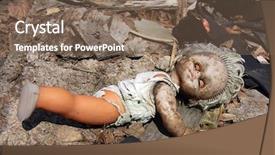  Presentation with nuclear disaster - Amazing theme having nuclear doll chernobyl area lost backdrop and a violet colored foreground