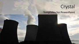  Presentation with coal - PPT theme enhanced with nuclear engineering - coal fired power station background and a  colored foreground