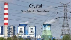  Presentation with power engineering - Slides consisting of nuclear engineering - huge power plant background and a  colored foreground