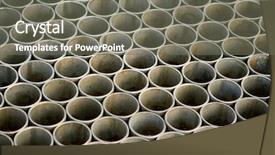  Presentation with nuclear - Colorful PPT layouts enhanced with nuclear engineering - metallic pipes backdrop and a gray colored foreground