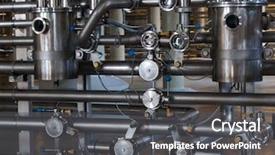  Presentation with pipes - Colorful PPT layouts enhanced with nuclear engineering - shaped pipes backdrop and a dark gray colored foreground