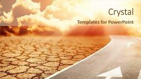  Presentation with hell - PPT theme enhanced with nuclear explosion - highway to hell through desert background and a cream colored foreground