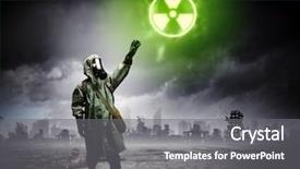  Presentation with radioactivity - Cool new slides with doctor with child in hospital on a light background backdrop and a sky blue colored foreground