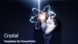  Presentation with nuclear medicine - Beautiful slide set featuring nuclear medicine physics - scientific study and exploration mixed backdrop and a navy blue colored foreground