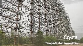  Presentation with radar - Cool new presentation theme with nuclear missiles - abandoned soviet radar facility duga backdrop and a gray colored foreground