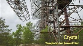  Presentation with radar - Amazing presentation design having nuclear missiles - rusty abandoned radar station duga backdrop and a tawny brown colored foreground