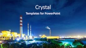  Presentation with nuclear power - Slide set consisting of nuclear plant - illuminated power station background and a navy blue colored foreground