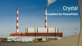  Presentation with nuclear power - Theme consisting of nuclear plant - power station a kind background and a ocean colored foreground