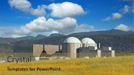  Presentation with nuclear power - PPT layouts enhanced with nuclear-power-plant-below background and a gold colored foreground