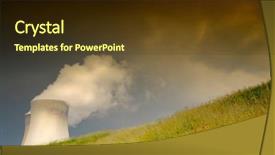  Presentation with plant nuclear - PPT theme having nuclear power plant near antwerp background and a tawny brown colored foreground