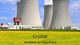  Presentation with plant nuclear - Audience pleasing presentation consisting of nuclear power plant temelin backdrop and a gold colored foreground