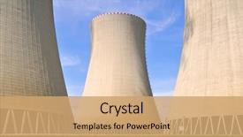  Presentation with nuclear power - Presentation theme featuring nuclear power plant temelin background and a coral colored foreground
