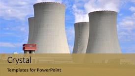  Presentation with nuclear power - Audience pleasing PPT theme consisting of nuclear power plant temelin backdrop and a gold colored foreground