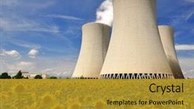  Presentation with plant nuclear - Slide deck consisting of nuclear power plant temelin background and a gold colored foreground