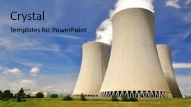  Presentation with plant nuclear - Presentation theme enhanced with nuclear power plant temelin background and a teal colored foreground